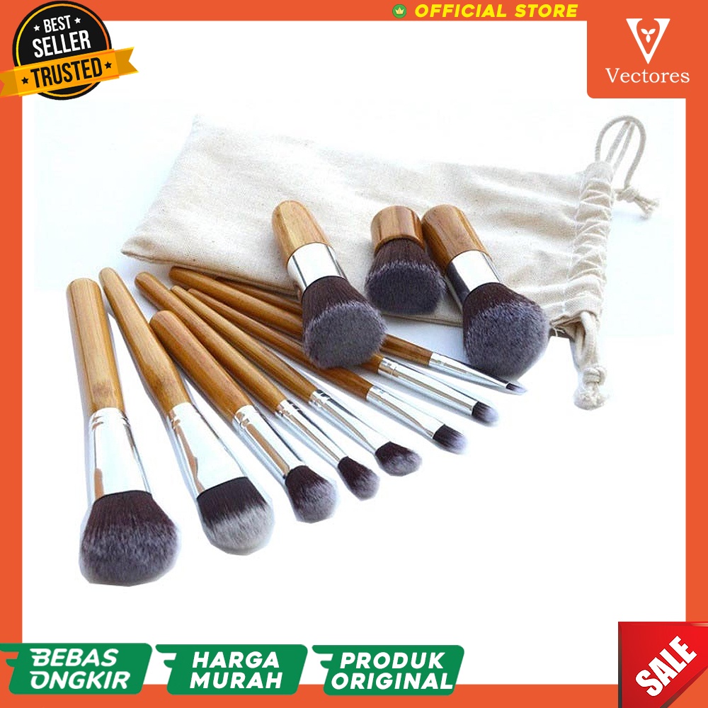 Makeup Make up Brush 11 Set / Kuas Makeup With Pouch Murah