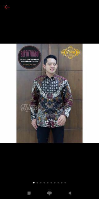 Setyo Prabu Kemeja Batik Pria Lapis Furing  Katun Primisima Batik Cabut Solo Batik Seragan