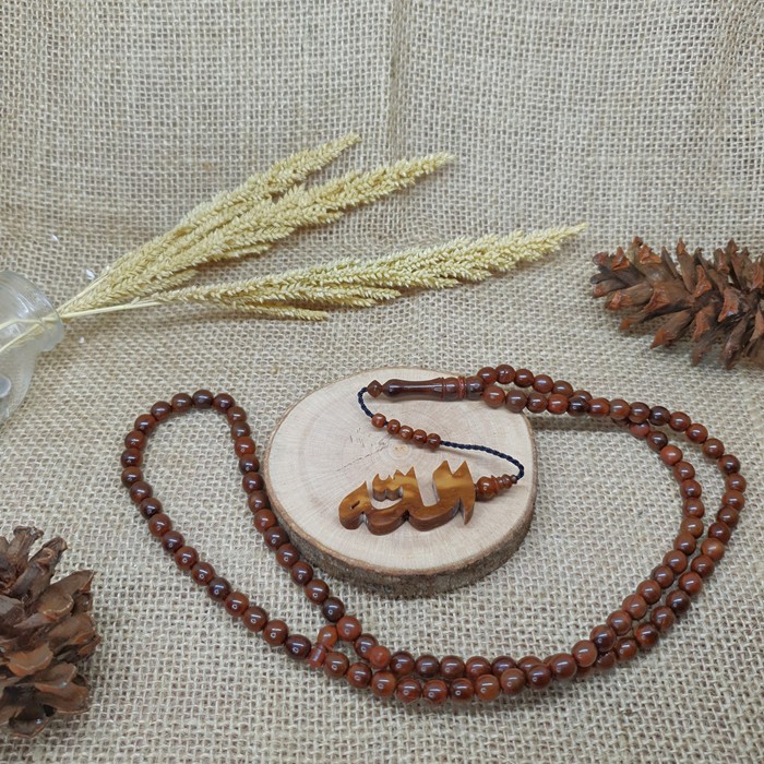 Tasbih kaukah bulat 7mm huruf timbul arab