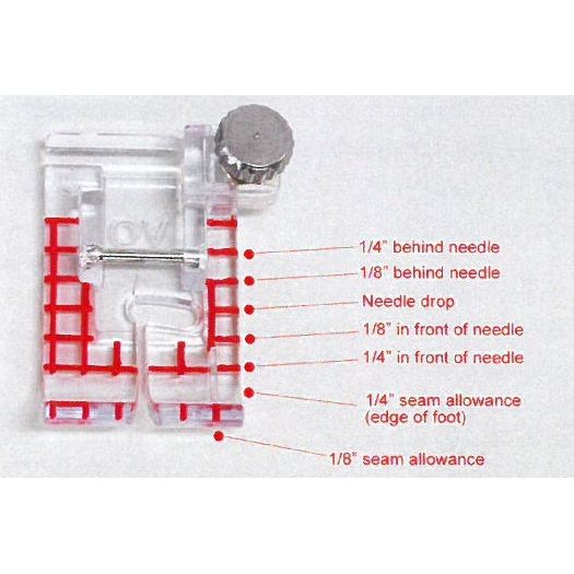 Sepatu 1/8&quot; - 1/4&quot;Clear View Quilting &amp; Guide Set (9mm) JANOME - 202089005