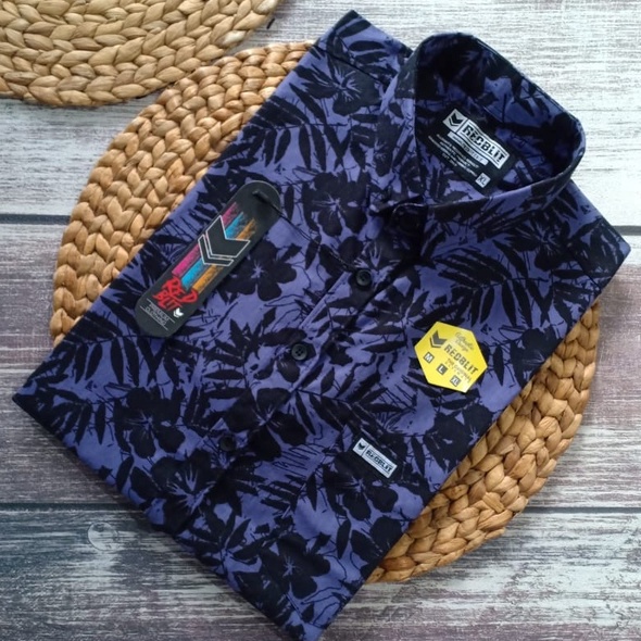 Baju Kemeja Pria Cowok Distro Lengan Pendek Motif Surfing Skate Fullprint Printing Pantai Korea Abst