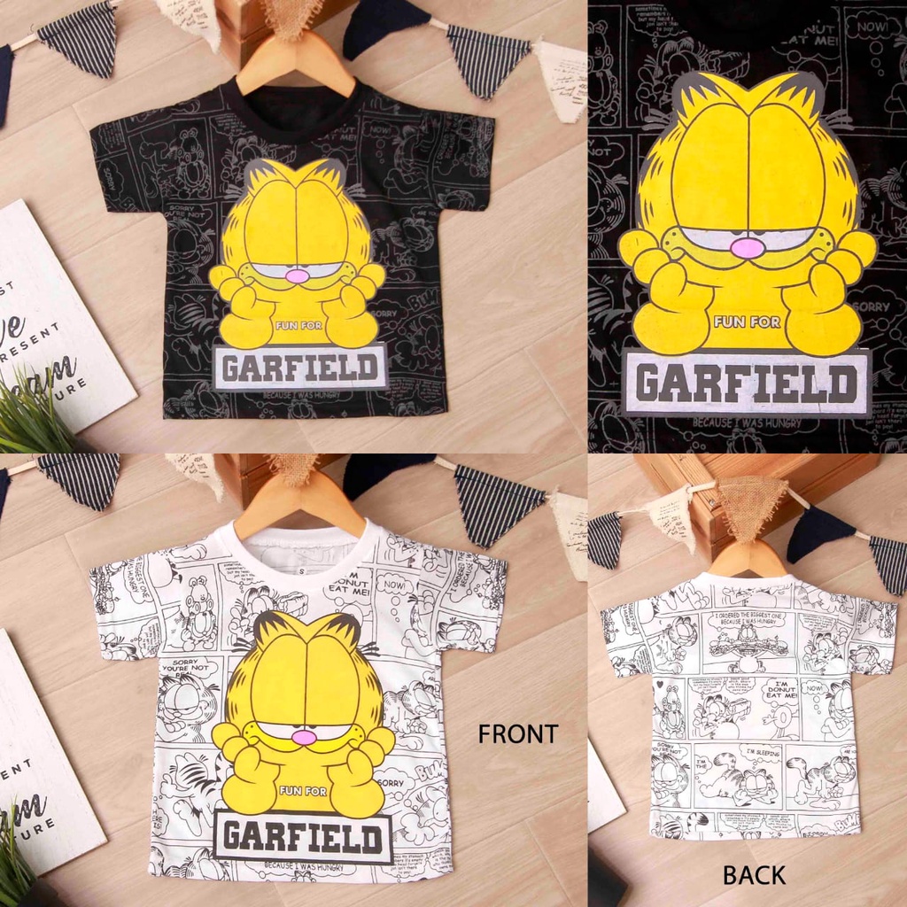 Jikialiang - KAOS ANAK LAKI LAKI &amp; PEREMPUAN USIA 1-8 TAHUN GAMBAR GARFIELD