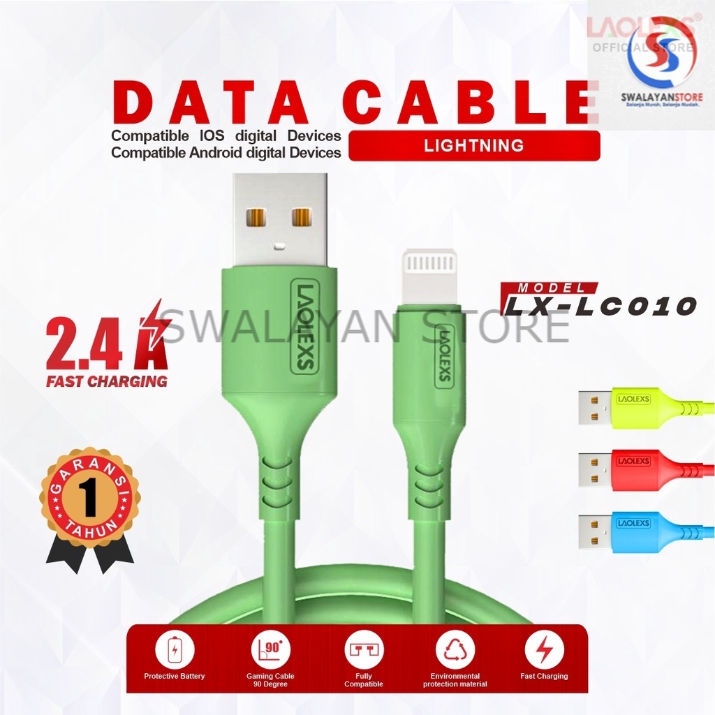 Kabel Data / Kabel Charging LC-010 Fast Charging 2.4A ORIGINAL (Garansi Resmi 12 Bulan)