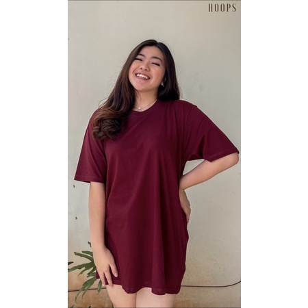 OVERSIZED TEE MAROON (PREMIUM) ( Kaos Bigsize / Kaos Premium / Kaos Basic / Kaos Jumbo )