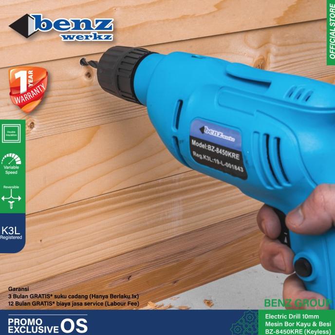 Mesin Bor Listrik Tangan Keyless / Electric Drill Keyless by BENZ WERK