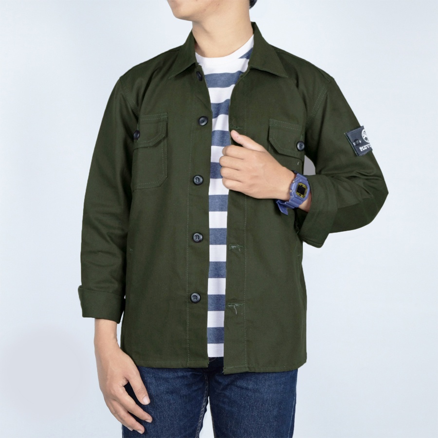 SEMI PARKA TRACKER JAKET KANVAS PLUVIOPHLE - HIJAU ARMY