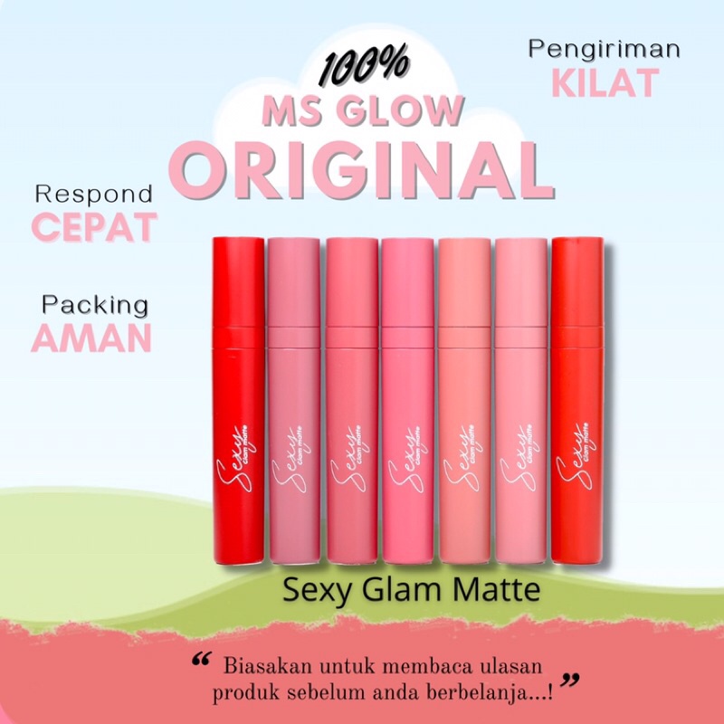 MS GLOW SEXY GLAM MATTE/ lipstik, makeup, kosmetik bibir TJ.BL.C.15