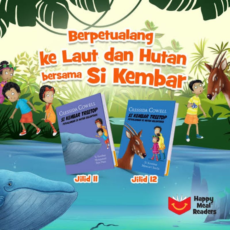 Buku happy meal petualangan si kembar treetop cressida cowell