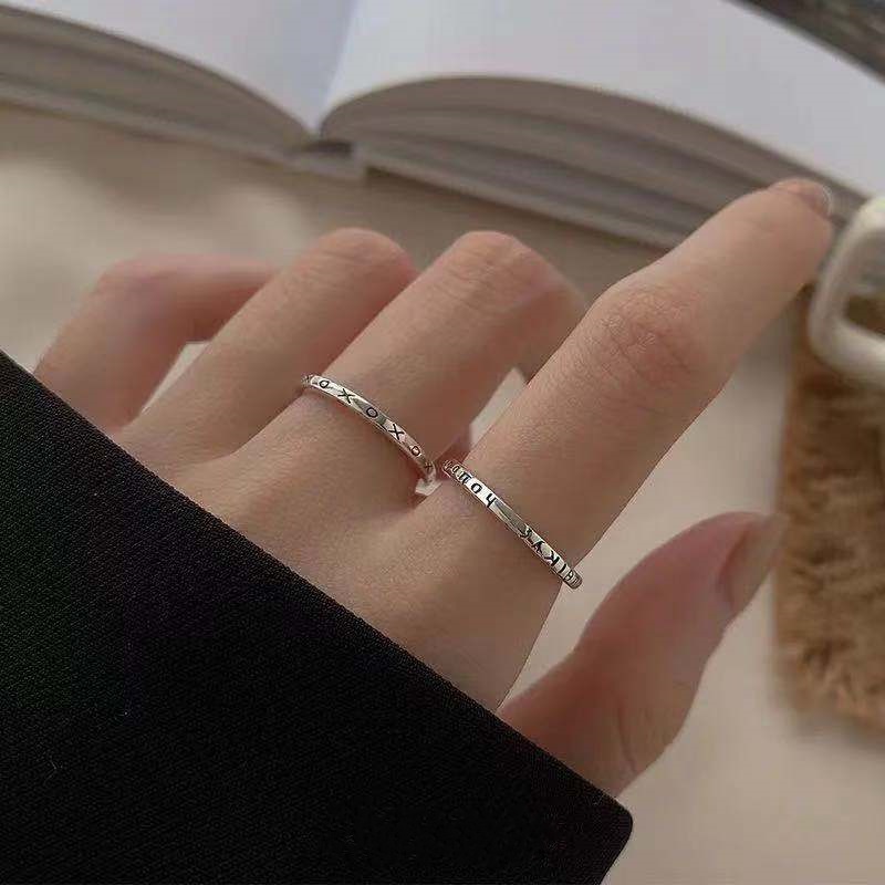 Cincin Pasangan Desain Xo Forever Love Untuk Pria Dan Wanita