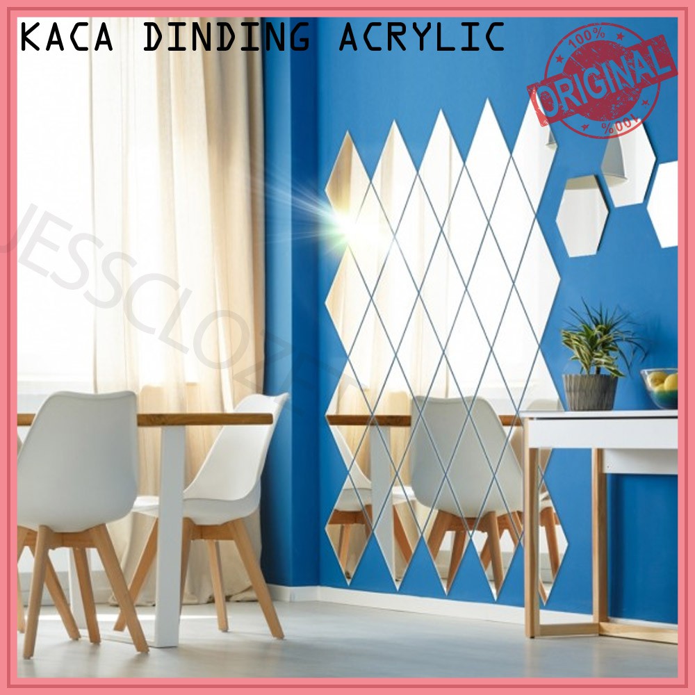 Kaca Dinding Acrylic DIAMOND Wall Sticker Cermin Dinding Stiker Dinding Sticker Dinding Hiasan