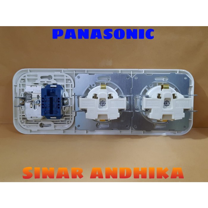 Stop Kontak Panasonic Double Cp+Modul Telepon+Modul TV Wej7823 216401