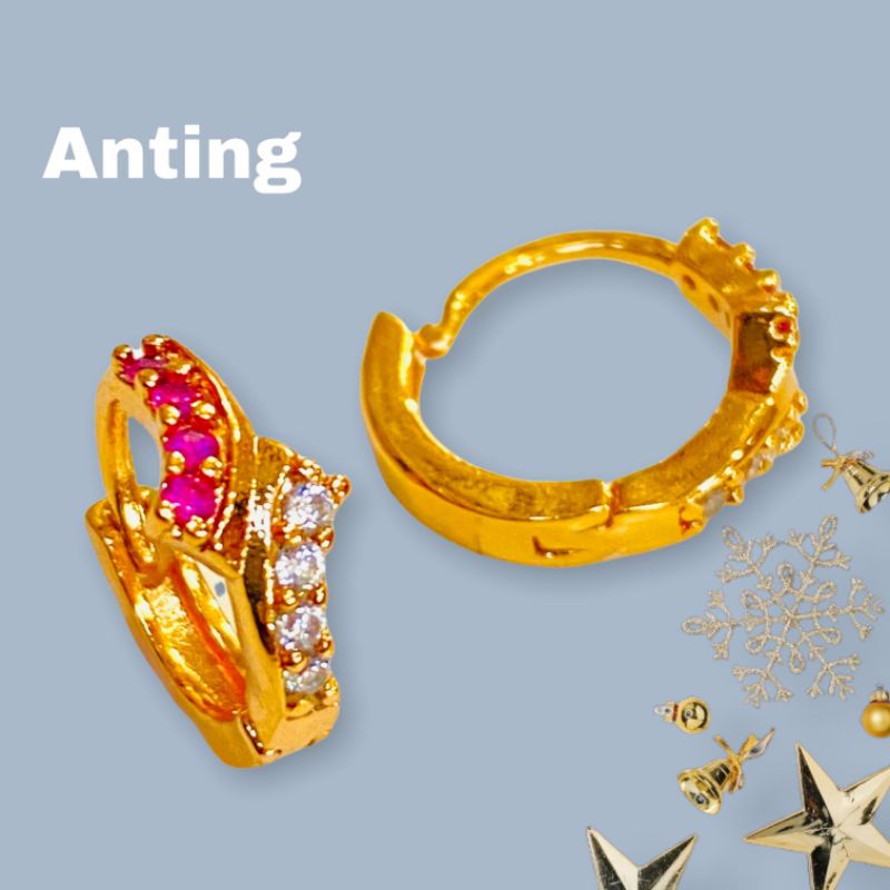 anting pernata//anting catok//Anting lapis emas//perhiasan//anting