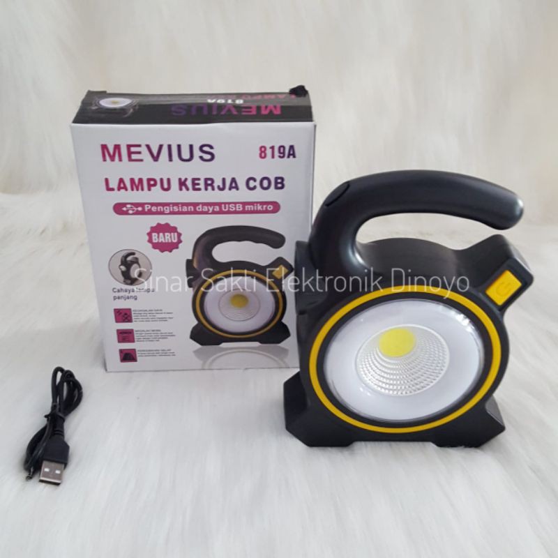 Lampu led emergency COB darurat lampu kerja + senter charge