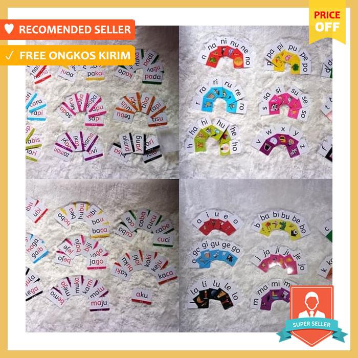 Flashcard Baca Kartu Baca Anak Belajar Membaca Alusia