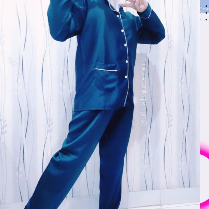 piyama kekinian satin polos import/sa/ piama wanita /piama polos/piyama satin/piayam xxl / baju tidu