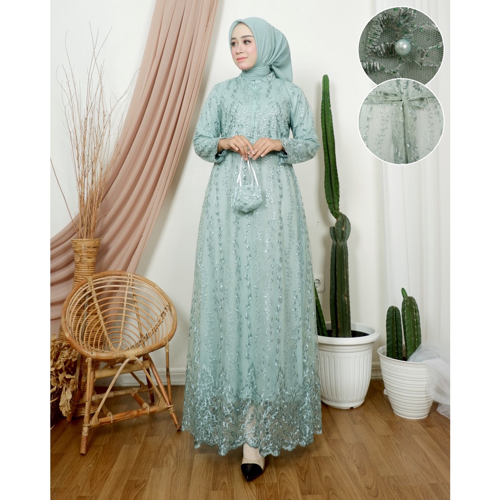 Permata Olshop / Kebaya Gamis Busui Zaya Modern Syofas / Gamis Modern Pesta Mewah / Kebaya Seragam