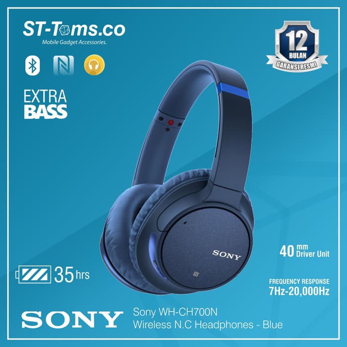 Sony WH-CH700N / WH CH700N / CH 700 N Wireless N.C Headphones - Blue
