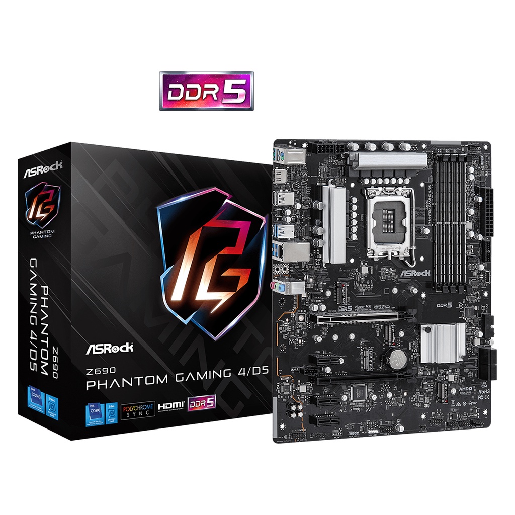 ASROCK MOTHERBOARD Intel Gen Z690 mATX Z690 Ph gaming 4 (DDR5)