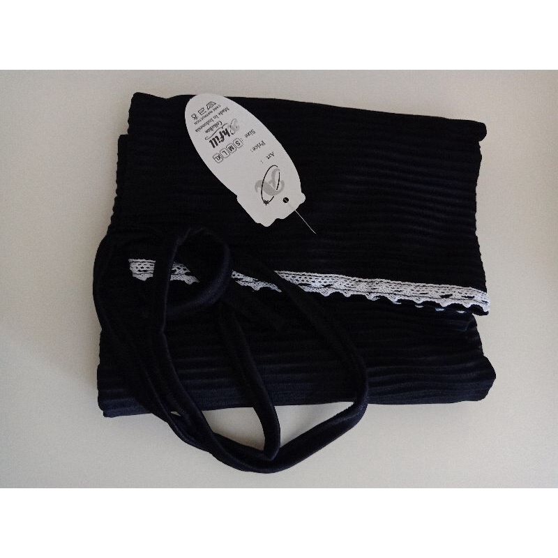 BERGO MARYAM PLISKET HANINDIYA  LIDI HYGET PREMIUM RENDA PREMIUM/BERGO MARYAM-Hitam