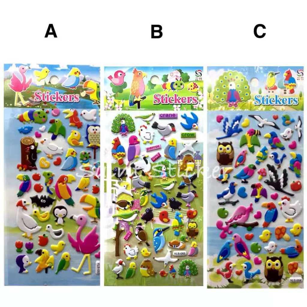 

Gambar Tempel Sticker Timbul Stiker Anak Karakter Burung Birds
