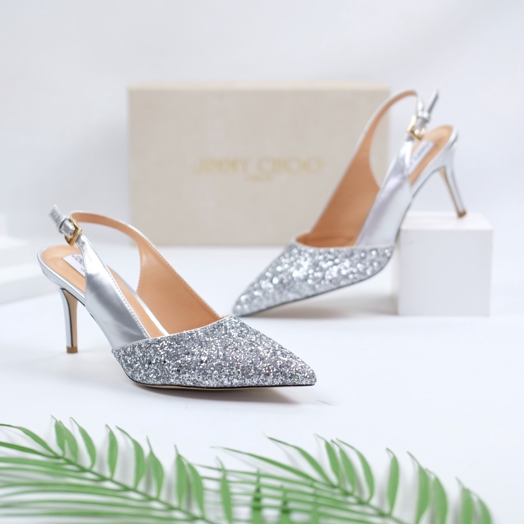 [7.7 Boombastis Sale⚡] - SEPATU WANITA JCS002 GLITTER MULES TALI BELAKANG PREMIUM IMPORT