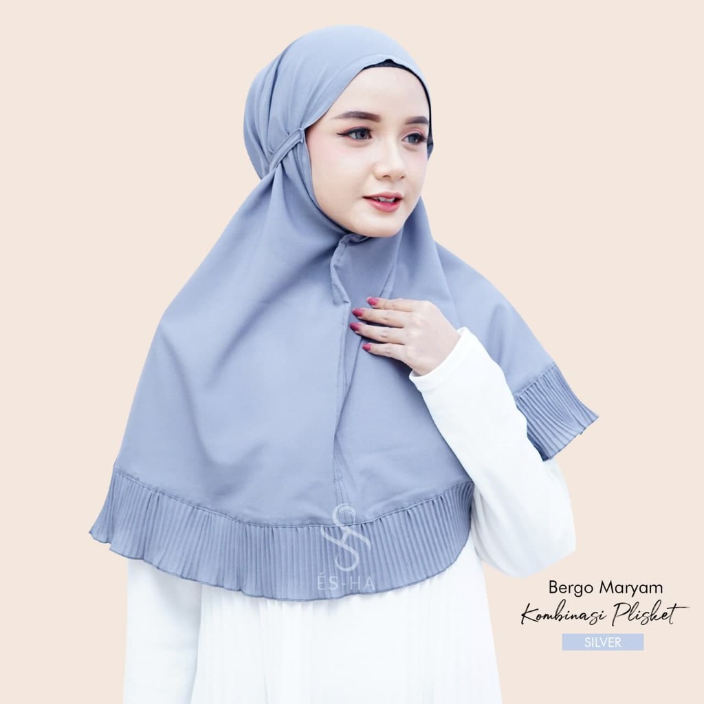 Hijab Instan Premium // Bergo Maryam Rempel Plisket // Bergo Tali Plisket Diamond Italiano-6