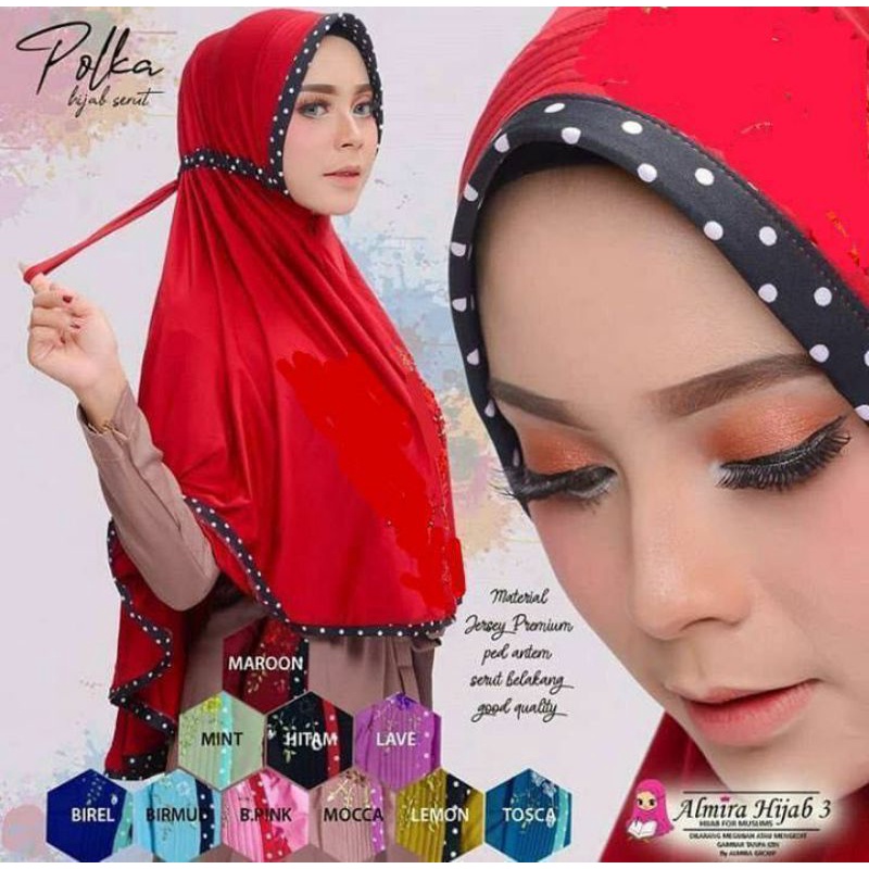 hijab serut polka