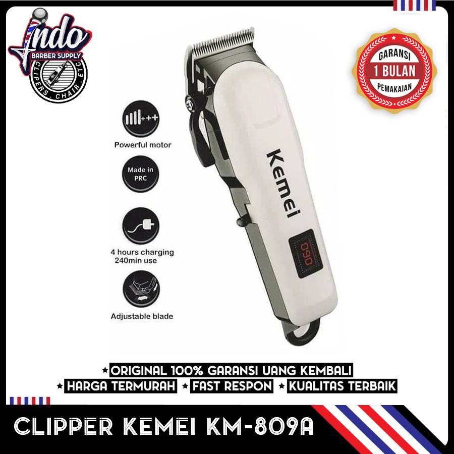 Hair Clipper Kemei KM-809A Alat Mesin Cukur Rambut Original