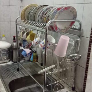 RAK / RAK STAINLESS / RAK PIRING DAN GELAS SERBAGUNA / RAK WASTAFEL