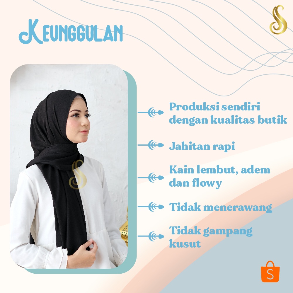 Sabilla - Pashmina Malay Mosscrepe Import Premium Crepe-1