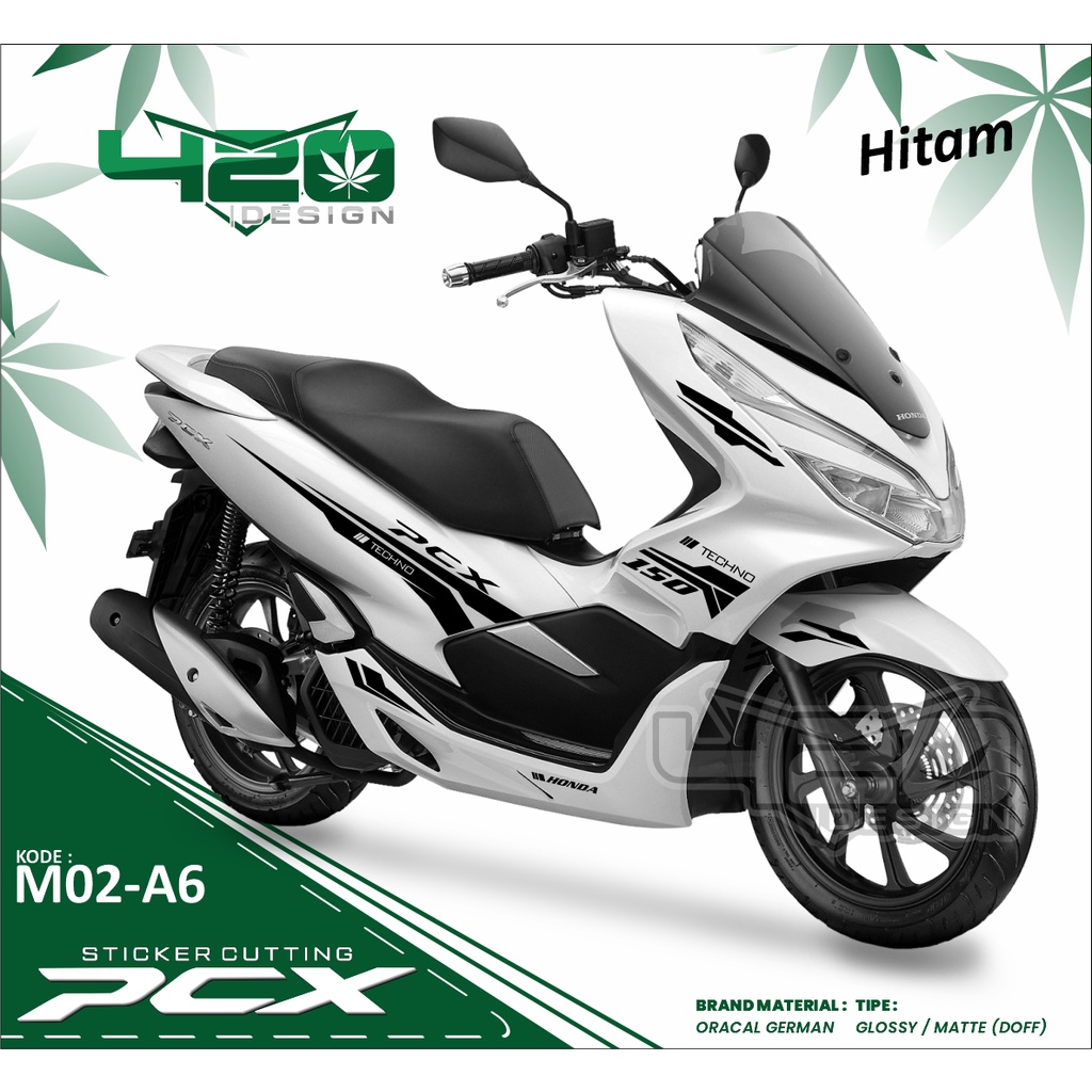 Cutting sticker pcx 150 - stiker striping cuting pcx 150 motor putih - lis body stiker pcx 150 - PCX
