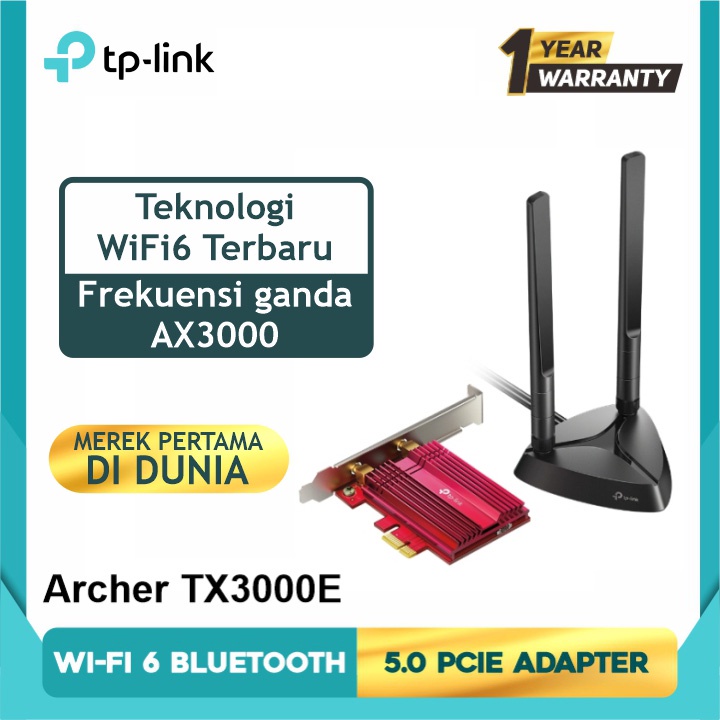 TP-LINK Archer TX3000E Wi-Fi 6 Bluetooth 5.0 PCIe Adapter