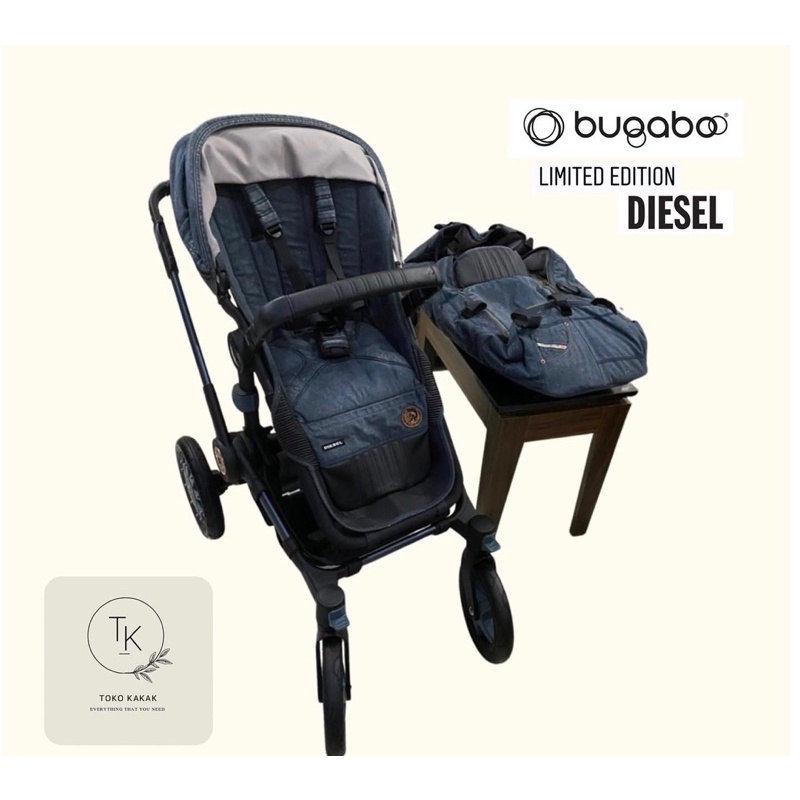 Preloved Stroller Bugaboo Buffalo Diesel Denim Limited Edition 2016