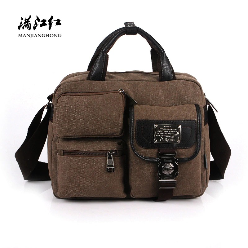 [IMPORT] Fashion Kanvas Pria Tas Selempang Tas Kurir Selempang untuk Pria Tas Kapasitas Besar Tote