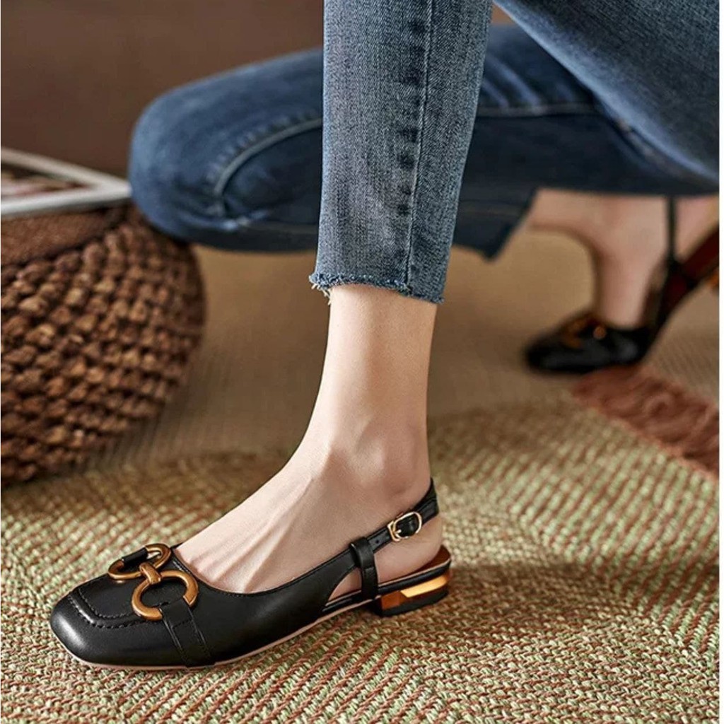 AGI0621 Sepatu Flat wanita import model Sling Back terbaru kekinian termurah cod jakarta