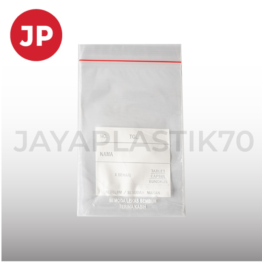 Plastik Klip Obat Uk 10x15cm 100pcs/pack Varian Biru, Merah, Putih