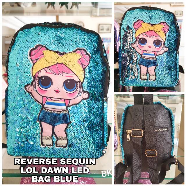 TAS SEQUIN LAMPU LED MOTIF UNICORN LOL / RANSEL LOL ANAK / TAS SEQUIN BERUBAH WARNA LOL UNICORN