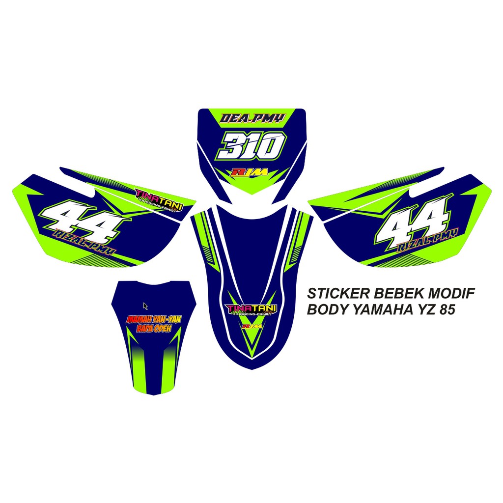 Stiker Decal YAMAHA YZ 85 YZ New YZ Modif Bebek Custom Sticker (8)