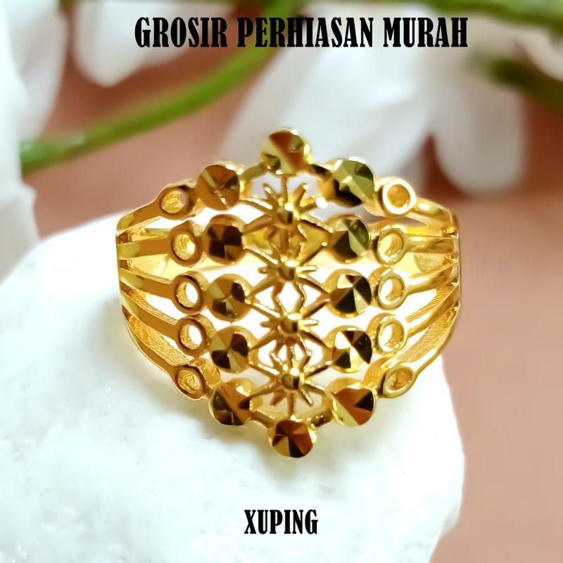 cincin motif Dubai lapis emas 24K