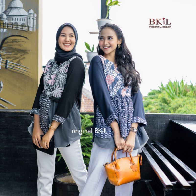 Batik wanita ASJ SA HRB026 Kenongo Kemeja Tosca Pendek-3