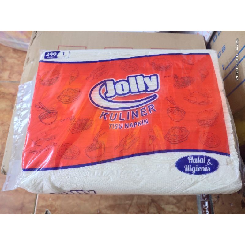 Jolly kuliner tissue Napkin 240 sheets.