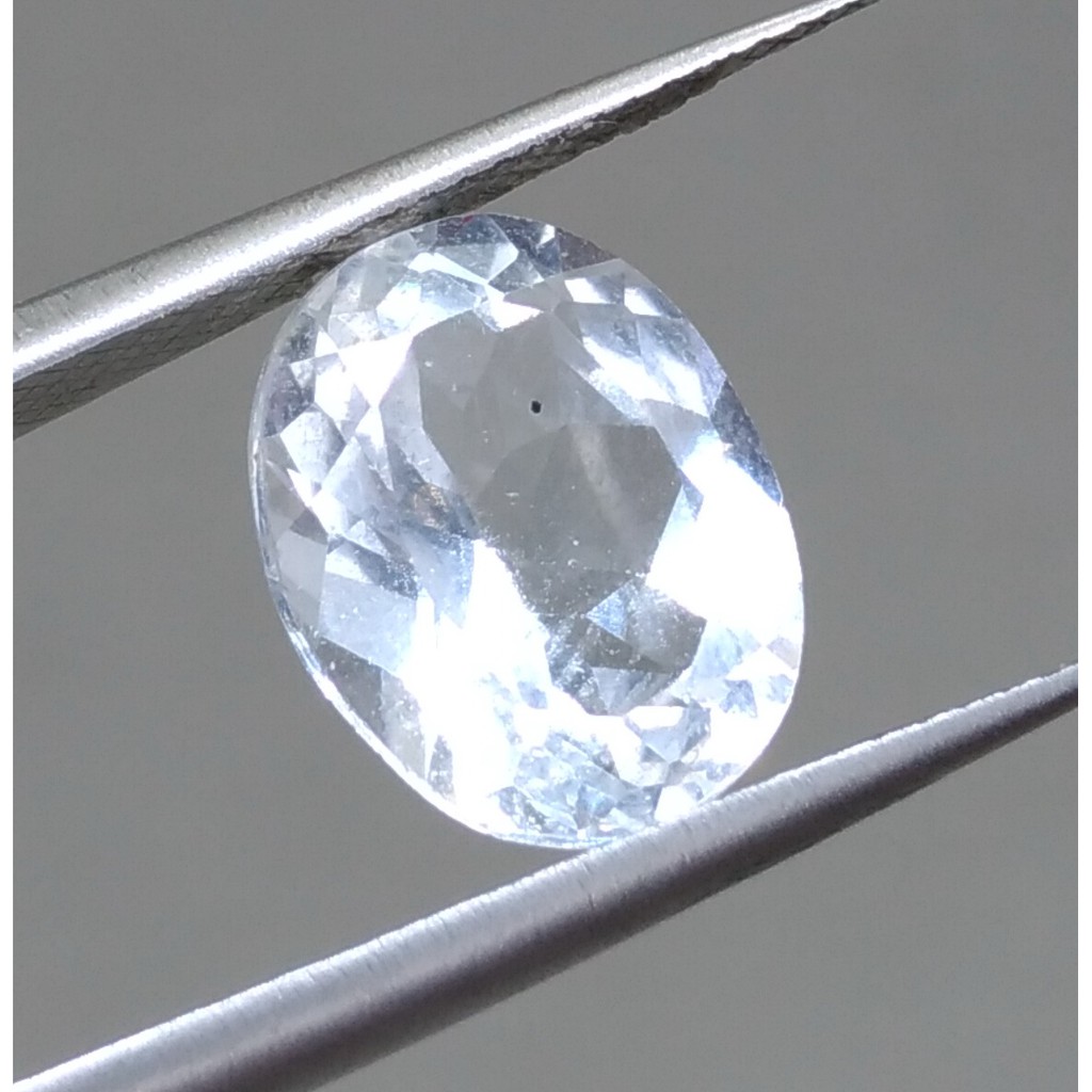 BATU PERMATA ASLI WHITE TOPAZ PUTIH ORIGINAL