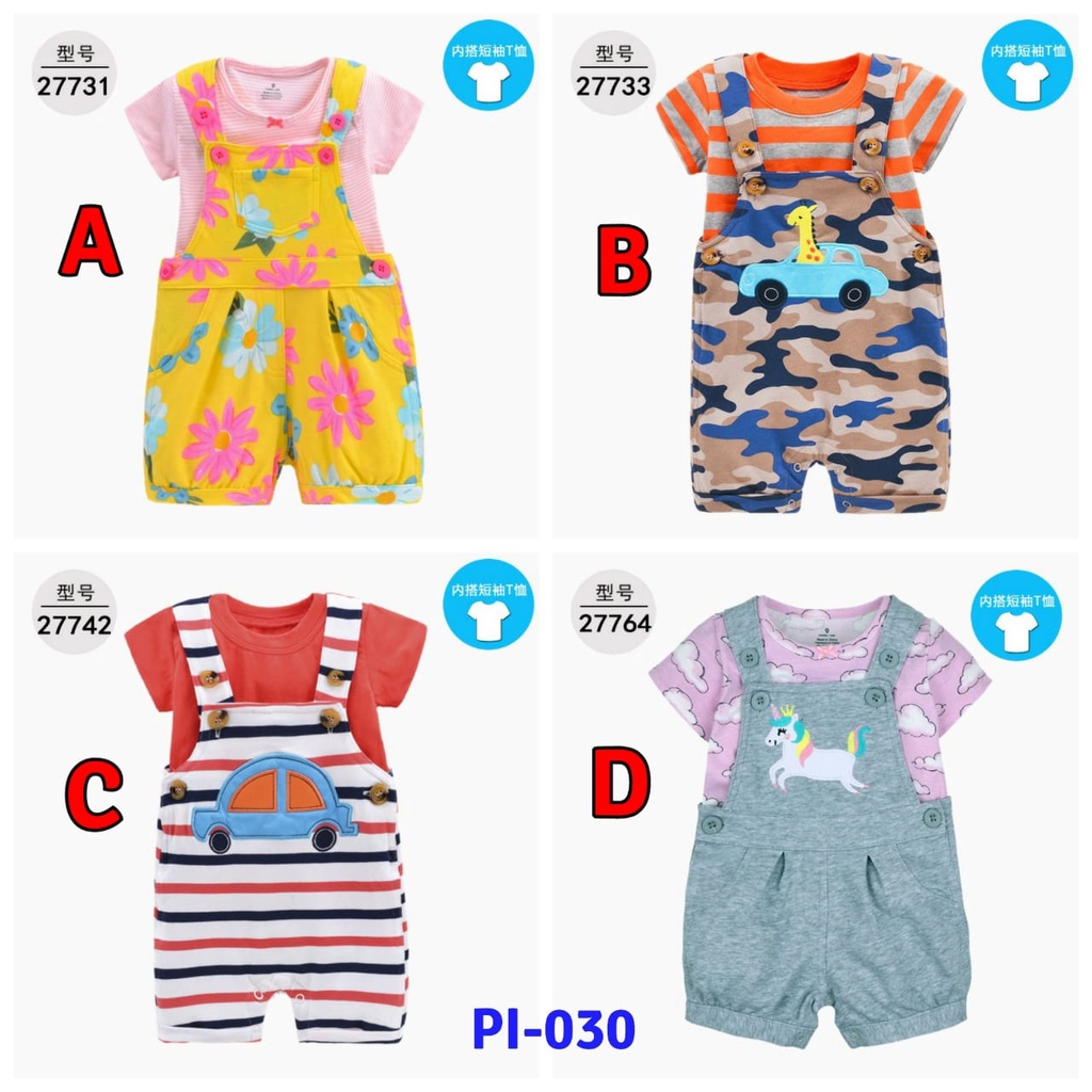 SETELAN OVERALL BAYI UNISEX USIA 9 BULAN - 3 TAHUN