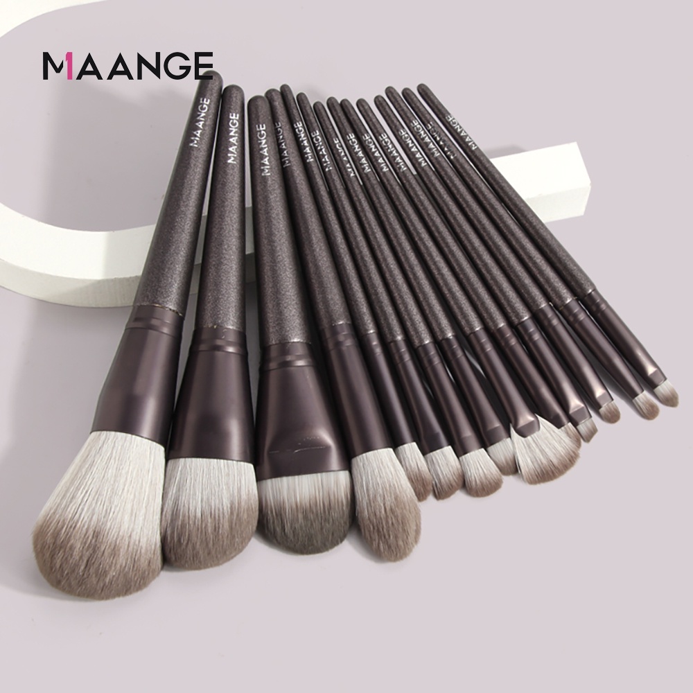 MAANGE 14Pcs Professional Makeup Brush Cosmetic Set Super Soft Fluffy Hair Powder Eyeshadow Brush