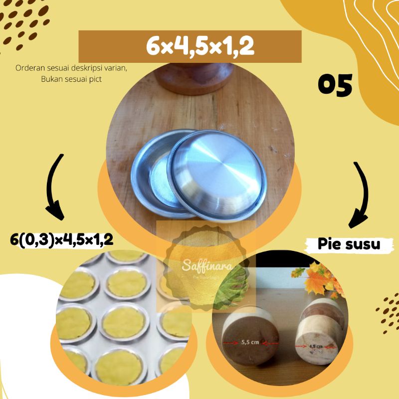 [6,5 cm] Cetakan Pie Susu Bali Polos tebal/Penekan/Pusher - bonus resep