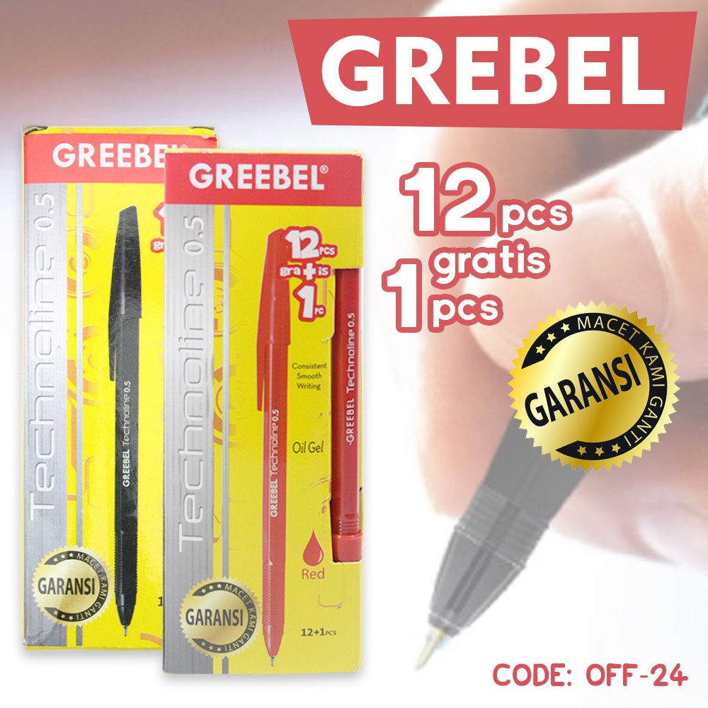 

Pulpen Greebel Technoline Pen Bolpoin Isi 12 Pcs