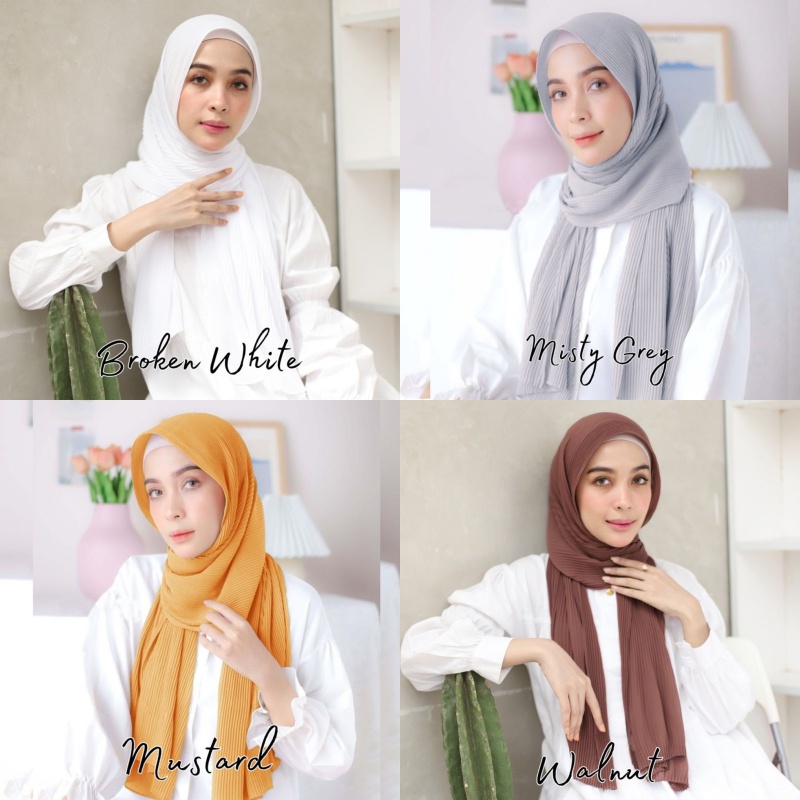 [FULL PLISKET] PASHMINA PLISKET LIDI CERUTY BABY DOLL &quot;PLEATED SHAWL&quot; TANPA LIPATAN TENGAH TERLARIS