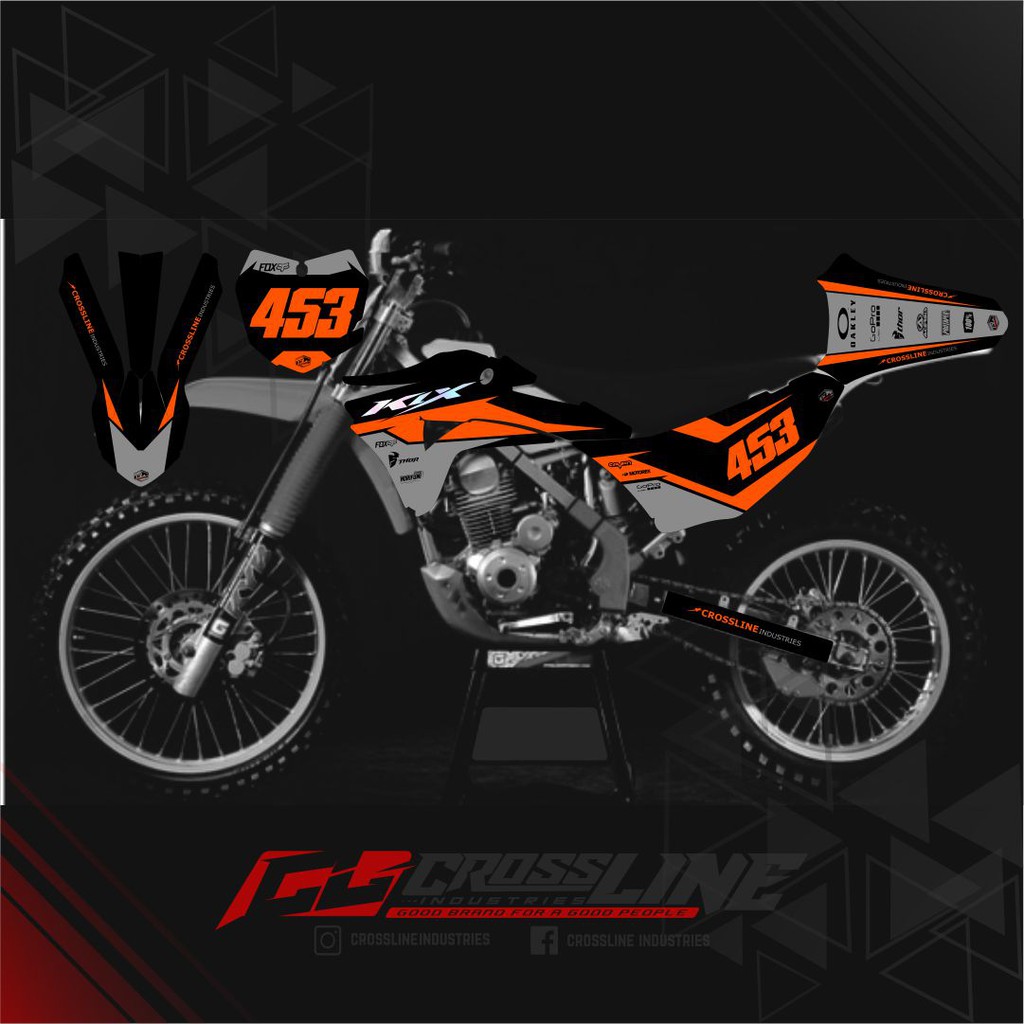 Decal Klx Gordon Custom Decal klx Gordon Full Body Decal klx Gordon Orange Glossy Terbaru Murah