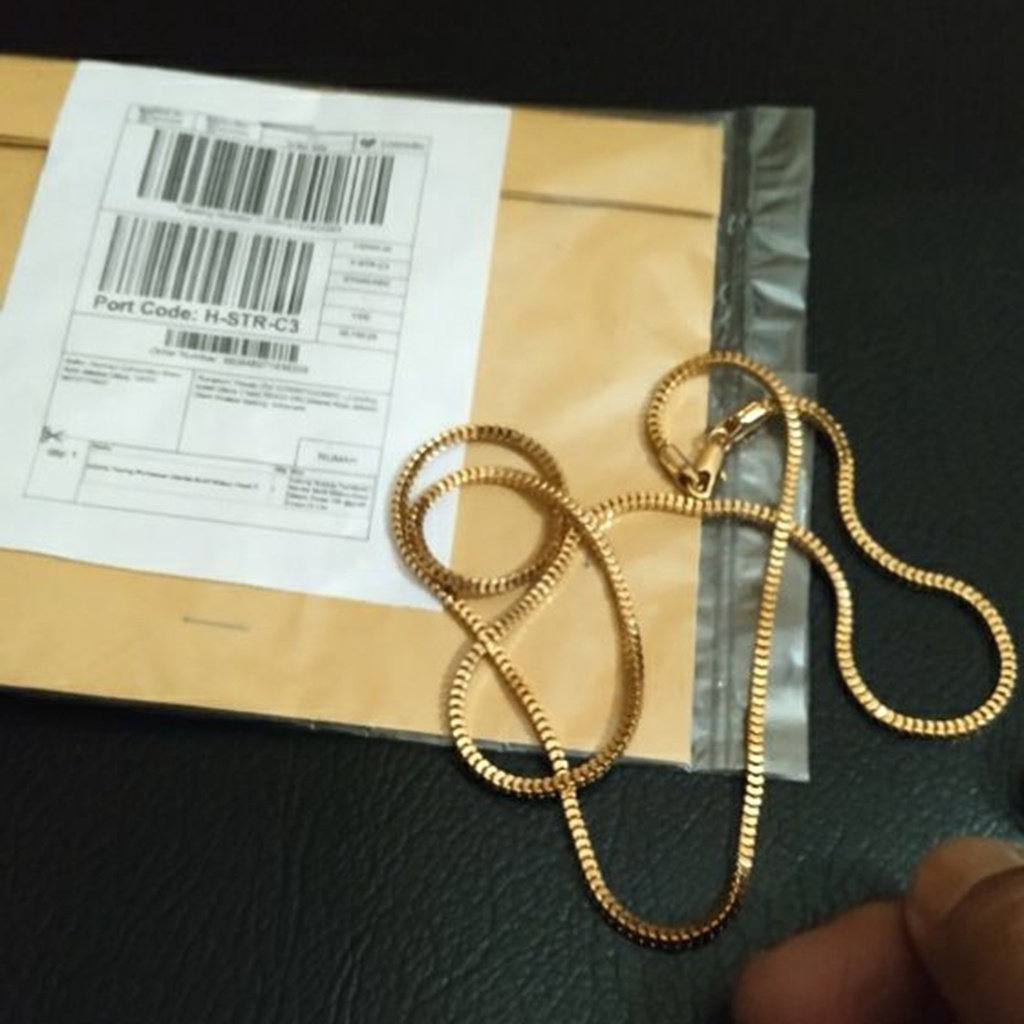 Kalung titanium cantelan jepit Perhiasan Wanita Motif Milano Kaca Dilapis Emas 18k @gold