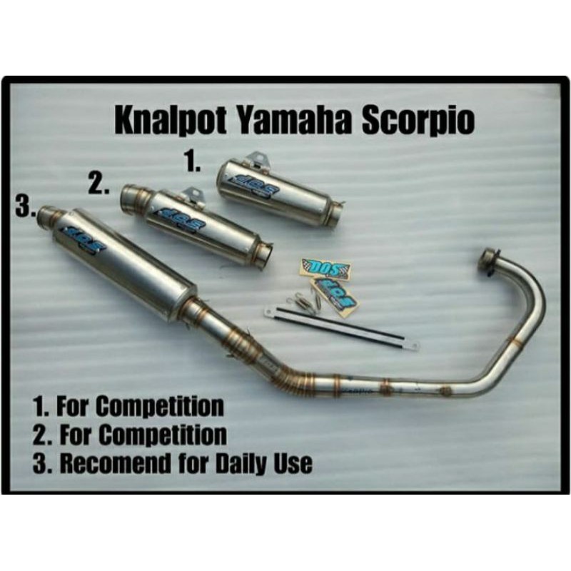knalpot dos scorpio kompetisi stainless original racing jogja Asli 100%